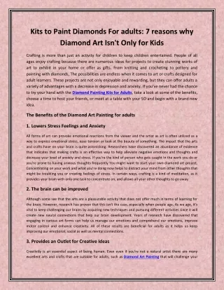 Kits to Paint Diamonds For adults 7 reasons why Diamond Art Isn't Only for Kids (1)