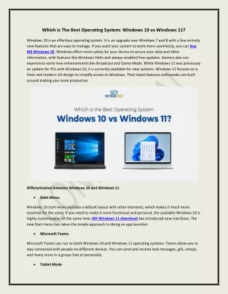which is the best operating system windows