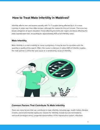 How to Treat Male Infertility in Maldives