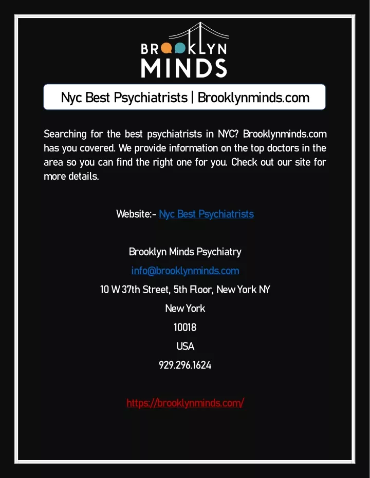 nyc best psychiatrists brooklynminds com