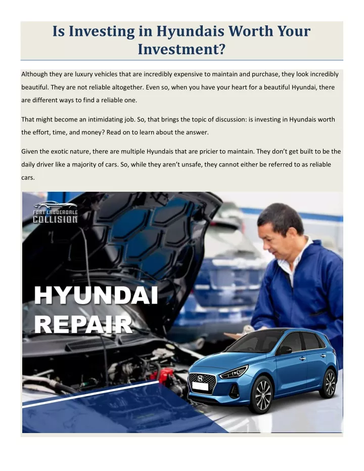 is investing in hyundais worth your investment