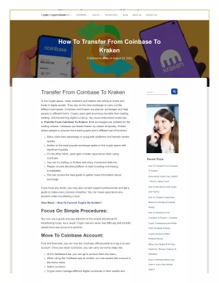 How to Transfer From Coinbase to Kraken