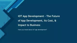 iot app development the future of app development its cost impact to business