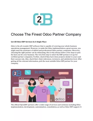 Choose The Finest Odoo Partner Company