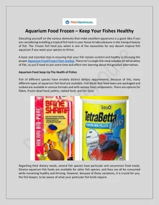 Aquarium Food Frozen Clam Scallop- Buy Today