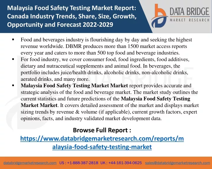 malaysia food safety testing market report canada