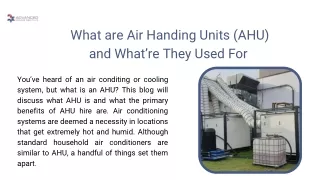 What are Air Handing Units (AHU) and What’re They Used For?