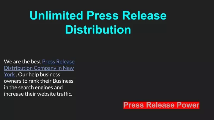 unlimited press release distribution