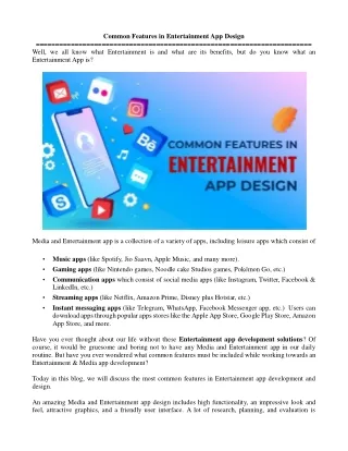 common features in entertainment app design well