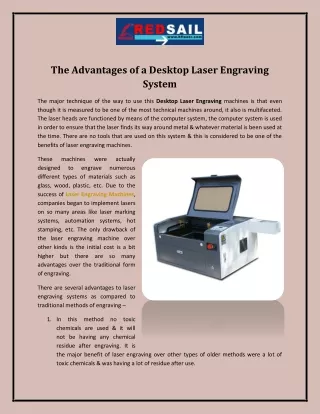 The Advantages of a Desktop Laser Engraving System