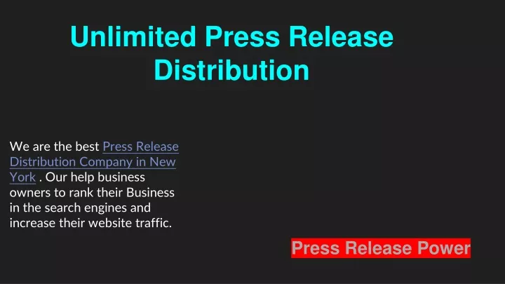 unlimited press release distribution