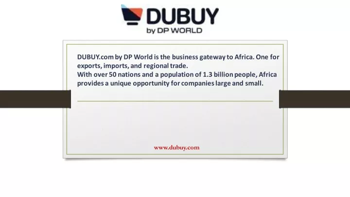 dubuy com by dp world is the business gateway