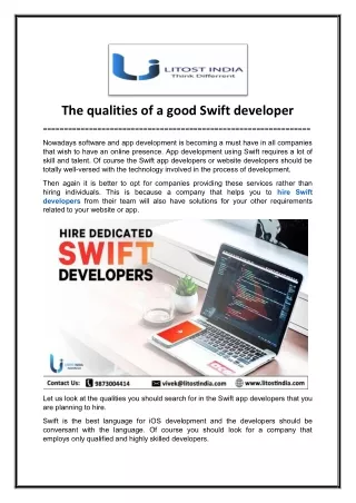 Hire Swift Developers and Swift App Developer