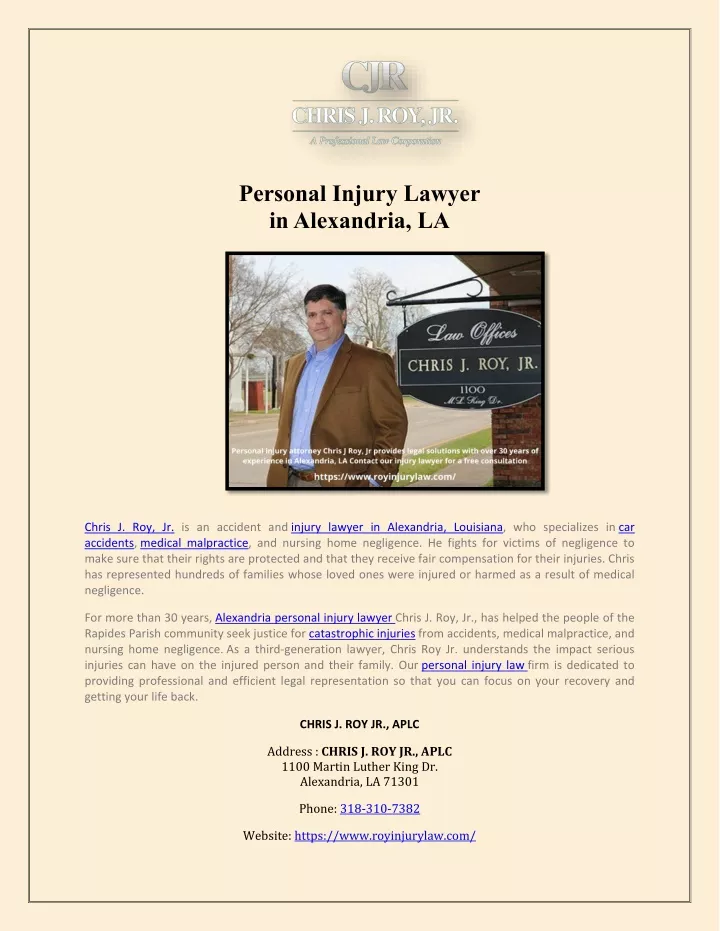 personal injury lawyer in alexandria la