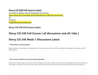 Devry CIS 246 Full Course Latest