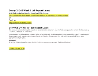 Devry CIS 246 Week 1 Lab Report Latest