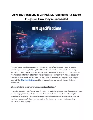 OEM Specifications & Car Risk Management_ An Expert Insight on How they’re Connected