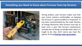 Everything you Need to Know about Furnace Tune-Up Services