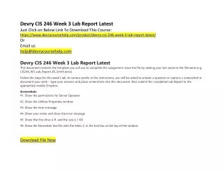 Devry CIS 246 Week 3 Lab Report Latest