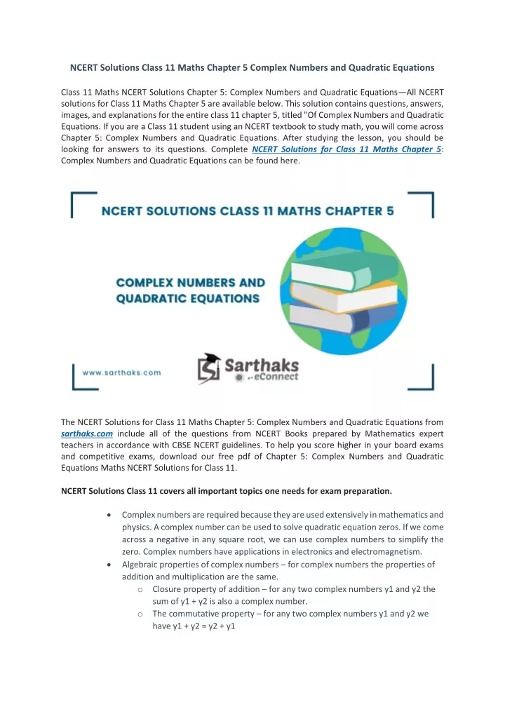 ncert solutions class 11 maths chapter 5 complex