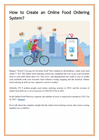 how to create an online food ordering