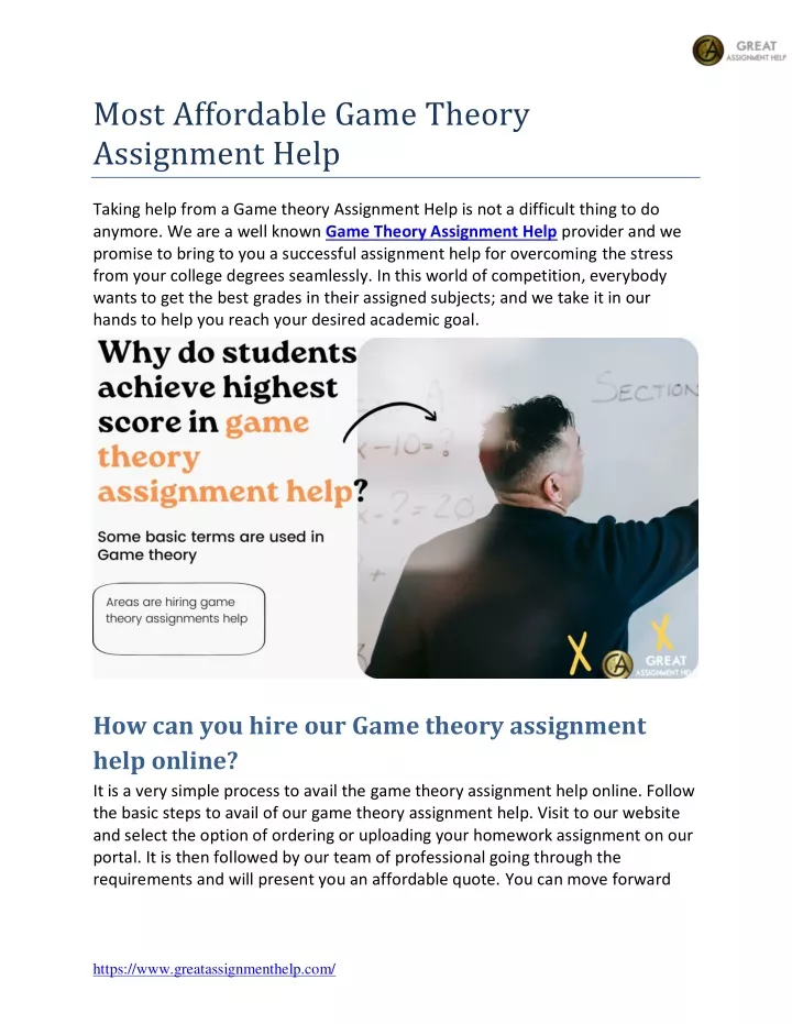 most affordable game theory assignment help