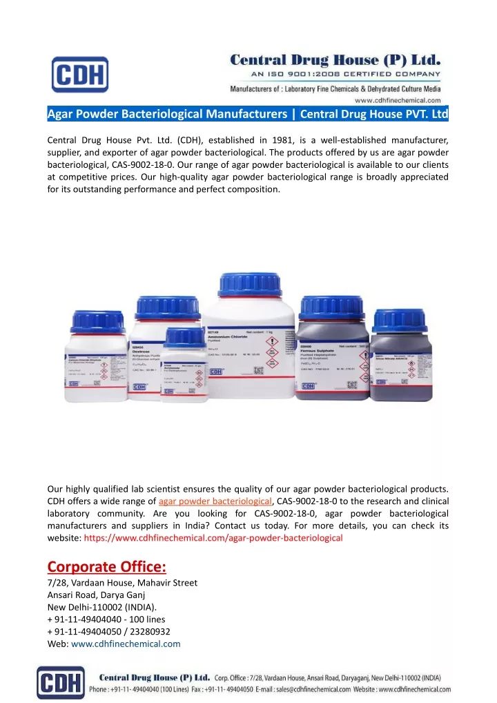 agar powder bacteriological manufacturers central