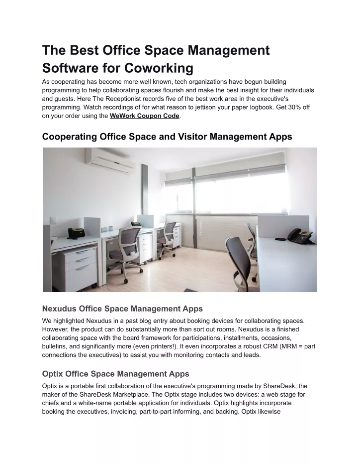 the best office space management software