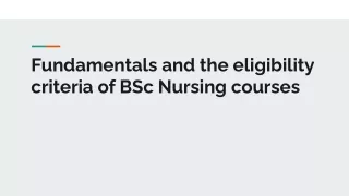 fundamentals and the eligibility criteria