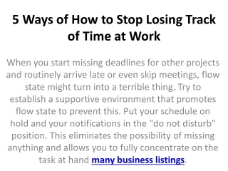 5 ways of how to stop losing track of time at work