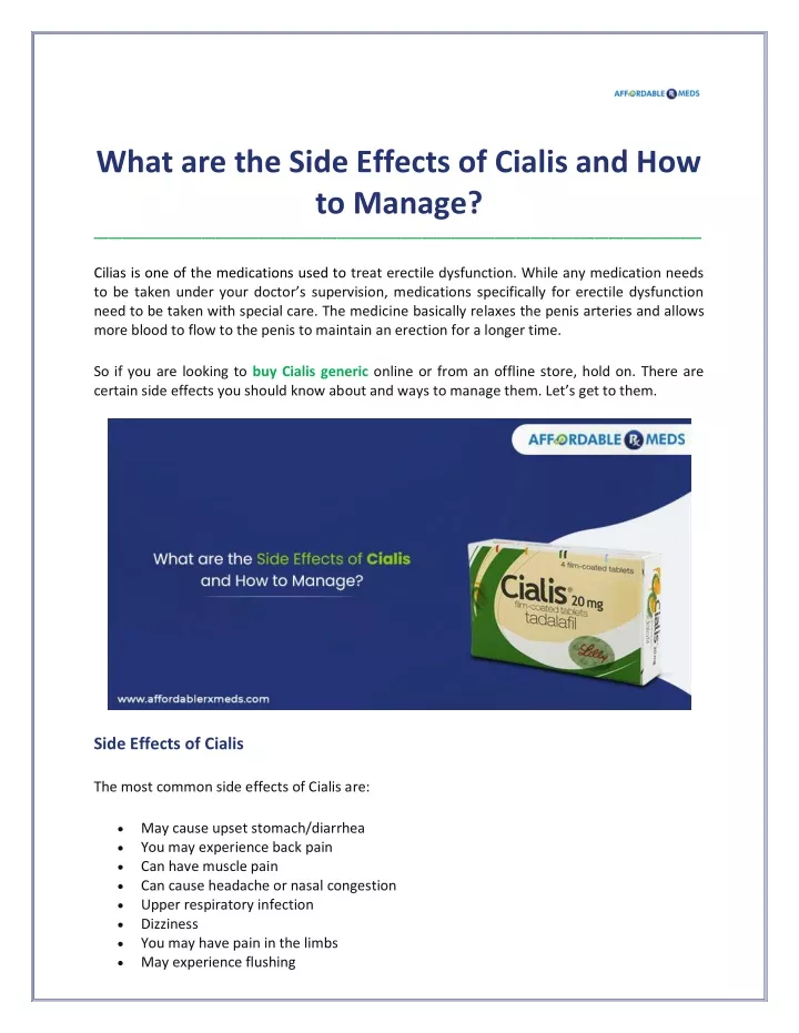 what are the side effects of cialis