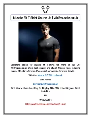 Muscle Fit T Shirts Men Online Uk | Wolfmuscle.co.uk