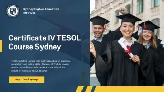 Certificate IV TESOL Course Sydney