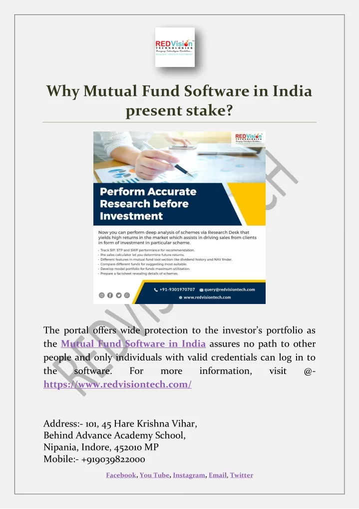 why mutual fund software in india present stake