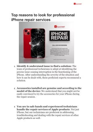 Top reasons to look for professional iPhone repair services by Buzzmeeh