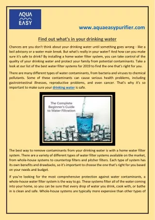 Find out what's in your drinking water