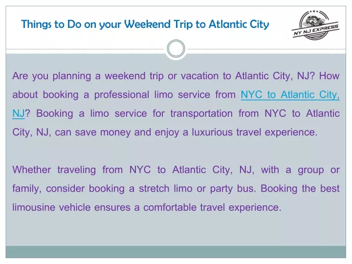 things to do on your weekend trip to atlantic city