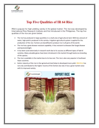 top five qualities of ir 64 rice ir64 is popular