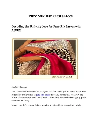 Pure Silk Banarasi sarees