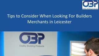 When You Are Looking For Builders Merchants in Leicester