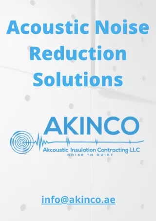 acoustic noise reduction solutions