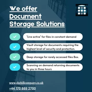 We offer Document Storage Solutions - The Hill Company