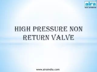 high pressure non return valve