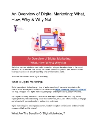 an overview of digital marketing what
