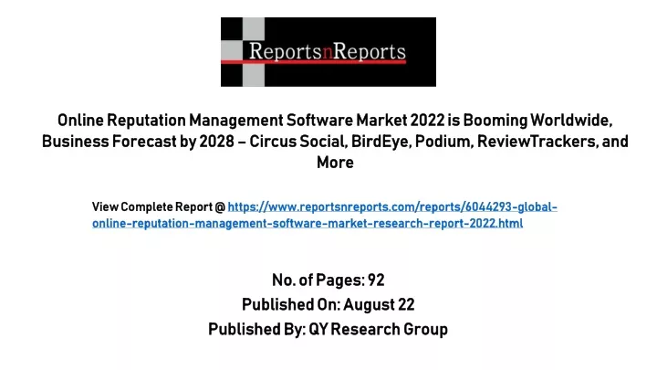 no of pages 92 published on august 22 published by qy research group