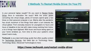 2 Methods To Restart Nvidia Driver On Your PC