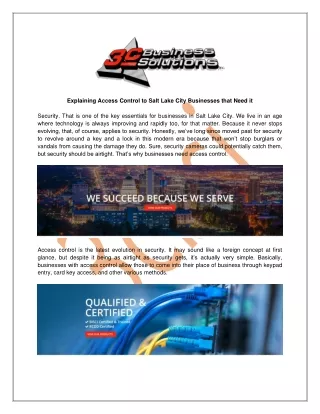 explaining access control to salt lake city