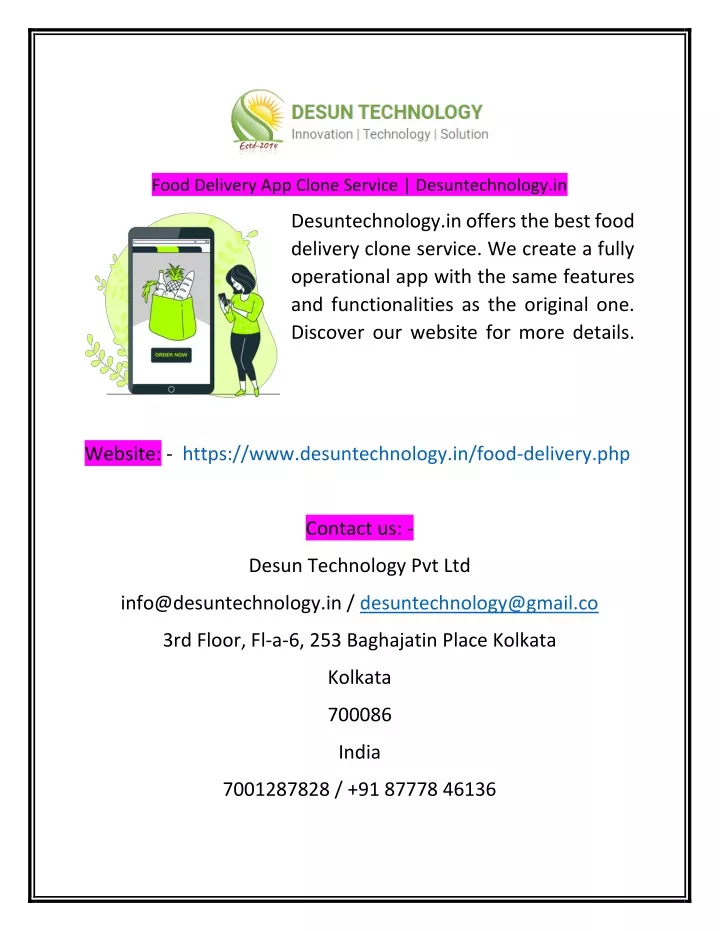 food delivery app clone service desuntechnology in