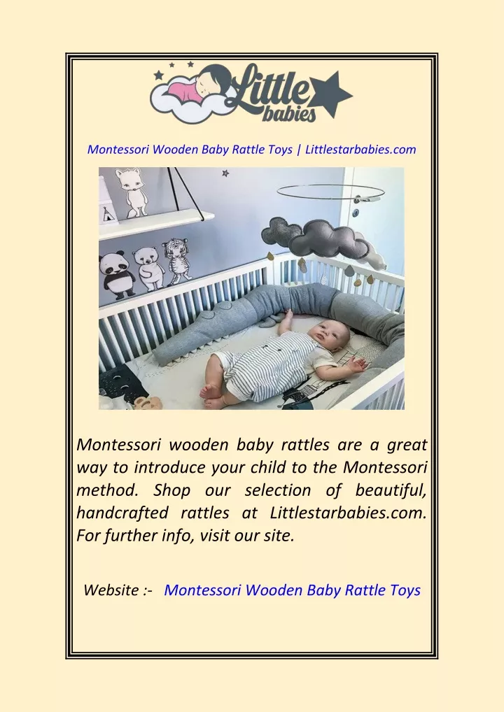 montessori wooden baby rattle toys