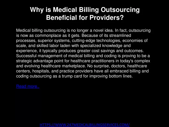 why is medical billing outsourcing beneficial